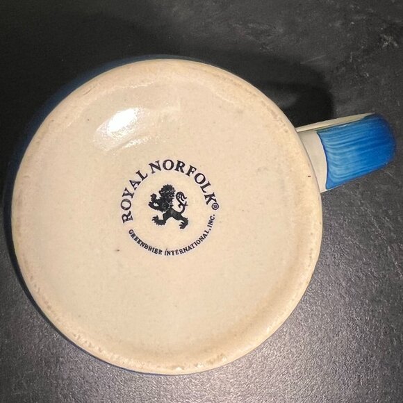 Set of 3 ROYAL NORFOLK Stoneware Mugs ~ Blue, Yellow & Aqua ~ Greenbrier - Picture 14 of 14